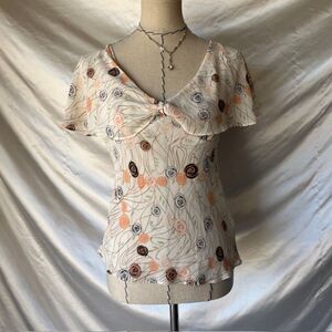 New york Company White chich floral like top